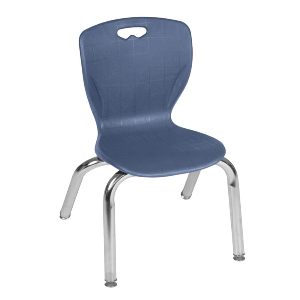 42" Square Mobile Table with 4 Blue Stack Chairs L93009