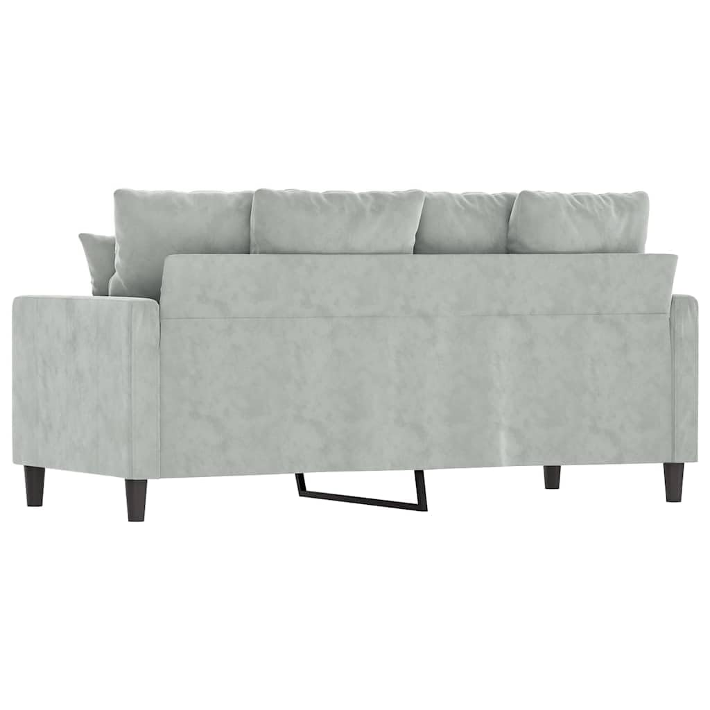 Light Gray Velvet 2-Seater Loveseat Sofa I8477