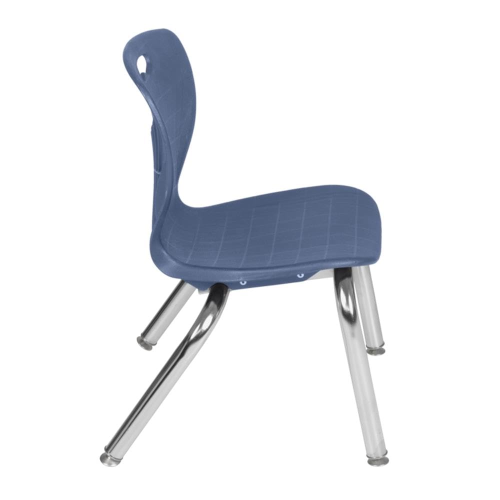 42" Square Mobile Table with 4 Blue Stack Chairs L93009