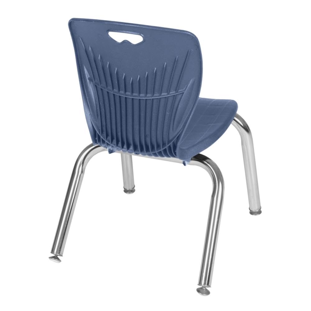 42" Square Mobile Table with 4 Blue Stack Chairs L93009