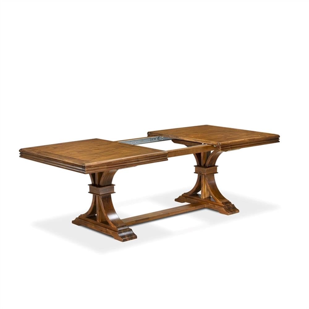 9-Piece Acacia Wood Dining Set with Navy Blue Faux Leather Chairs T41116