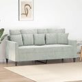 Light Gray Velvet 2-Seater Loveseat Sofa I8477