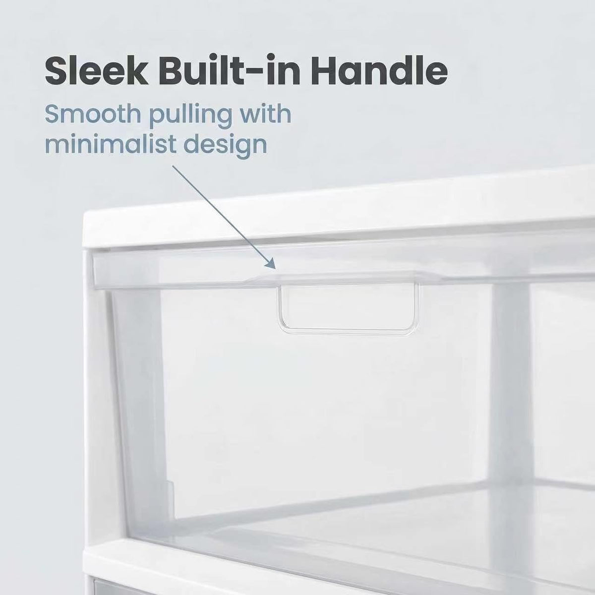 White 3 Drawer Plastic Storage Tower with Clear Bins I907