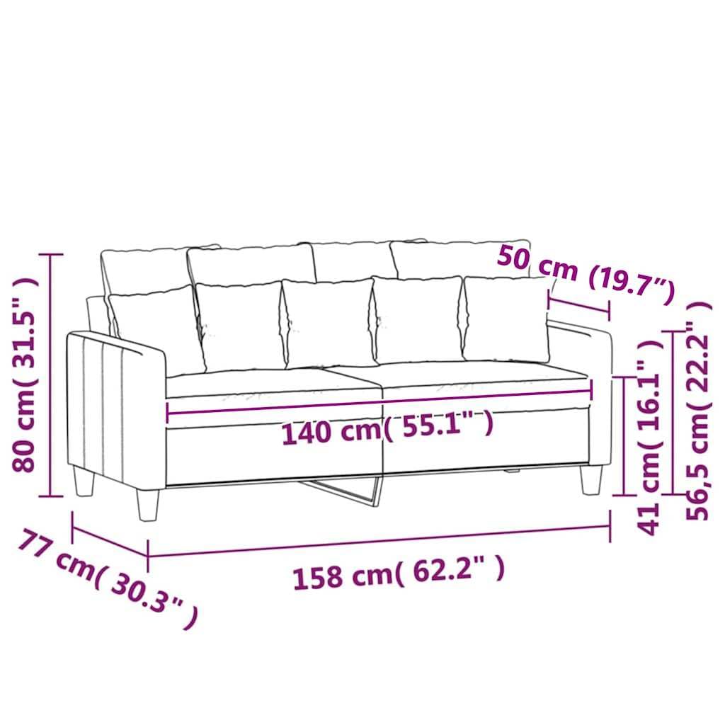 Light Gray Velvet 2-Seater Loveseat Sofa I8477