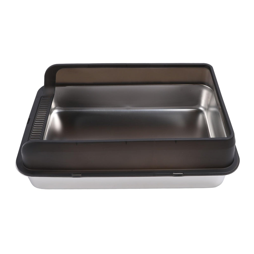 Stainless Steel High Sided Cat Litter Box with Lid Y292561