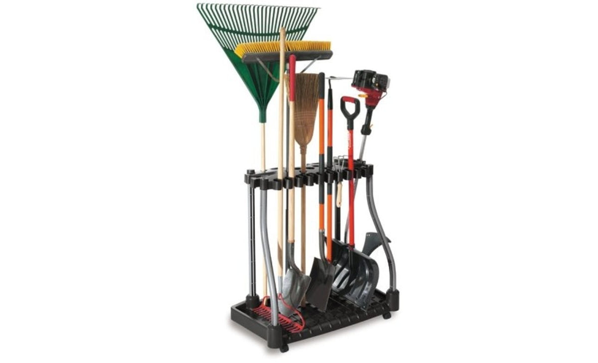 Black Wheeled Garage Tool Tower Rack L2298