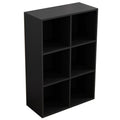 Black 6-Cube Storage Shelf Bookcase F10153
