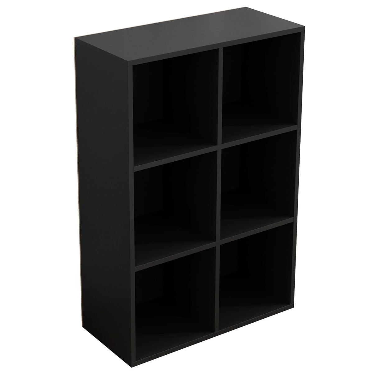 Black 6-Cube Storage Shelf Bookcase F10153