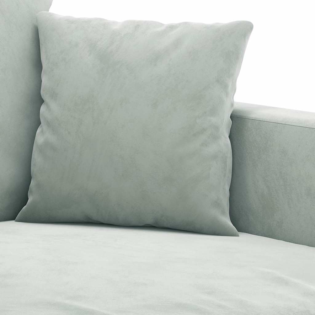 Light Gray Velvet 2-Seater Loveseat Sofa I8477