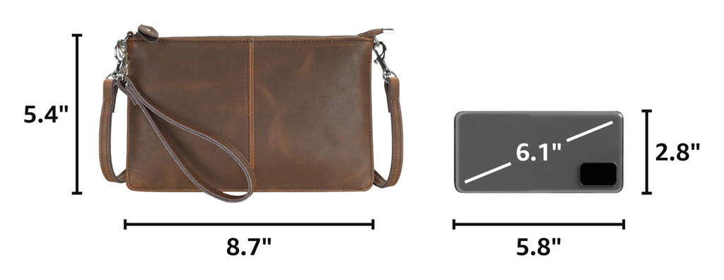 Genuine Leather Small Crossbody Bags Wristlet Wallet Purses G455369