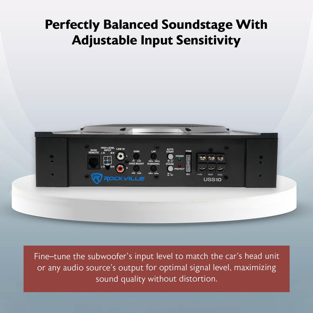 10" Slim Under-Seat Powered Car Subwoofer I254566