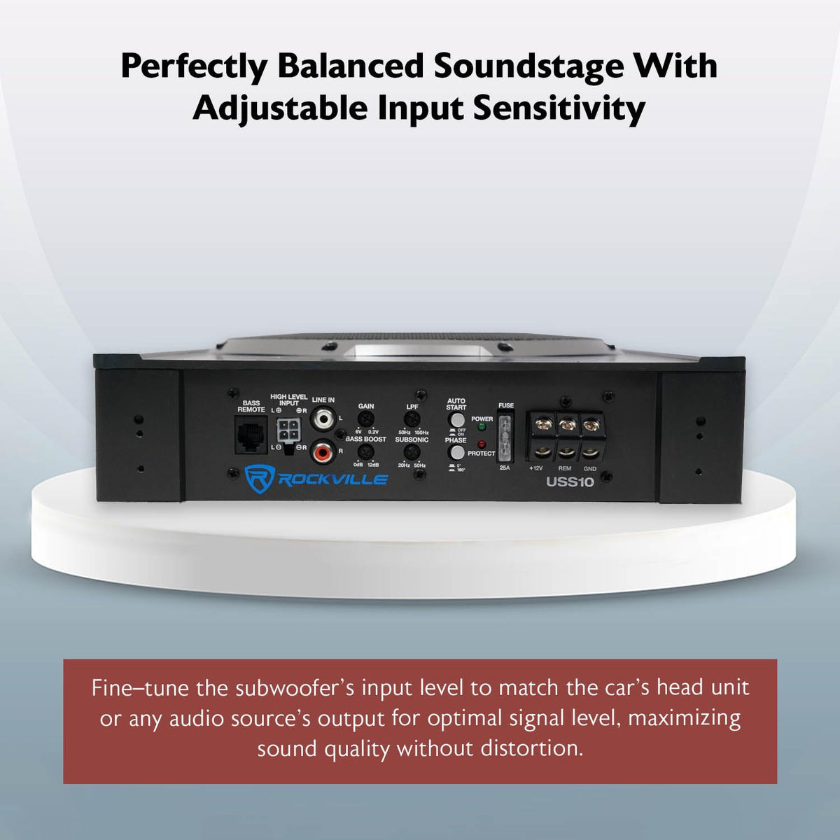 10" Slim Under-Seat Powered Car Subwoofer I254566