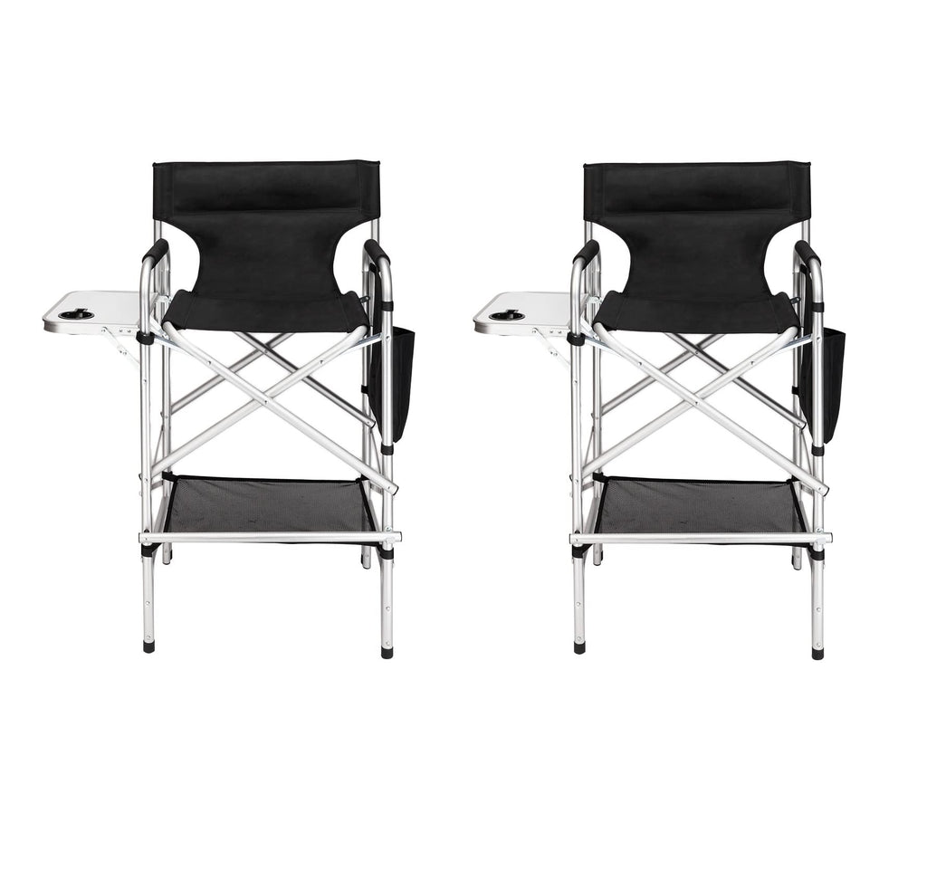 Black Folding Director Chair with Side Table G137816