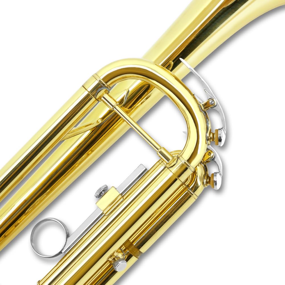 Standard Trumpet Set with Carrying Hard Case, 7C Mouthpiece, Cleaning Cloth and Gloves Q24744