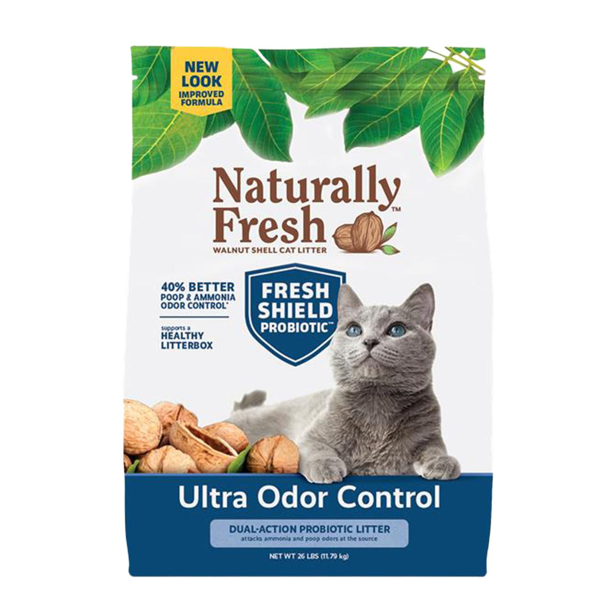 Walnut Shells Cat Litter, Multi-Cat, Unscented, 26 Lbs U195
