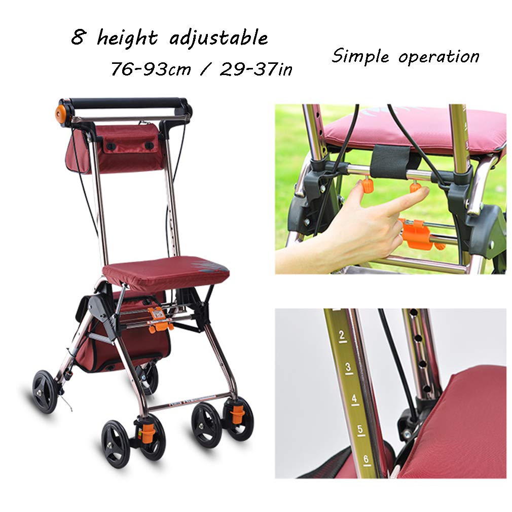 4 Wheels Foldable Rollator Walker with Seat B311