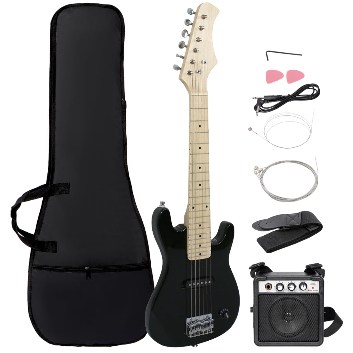 30" Beginner Electric Guitar with 5W Amp and Bag (Black) W491305
