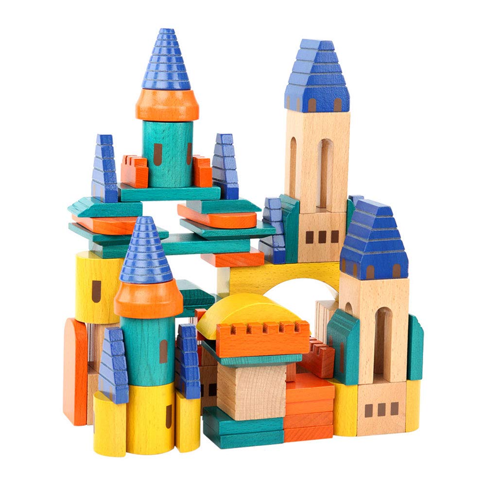 69 Pcs Wooden Building Blocks Set O162519