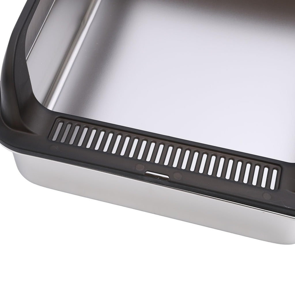Stainless Steel High Sided Cat Litter Box with Lid Y292561