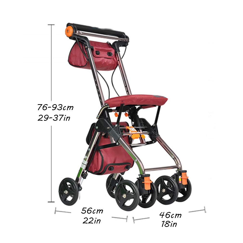 4 Wheels Foldable Rollator Walker with Seat B311