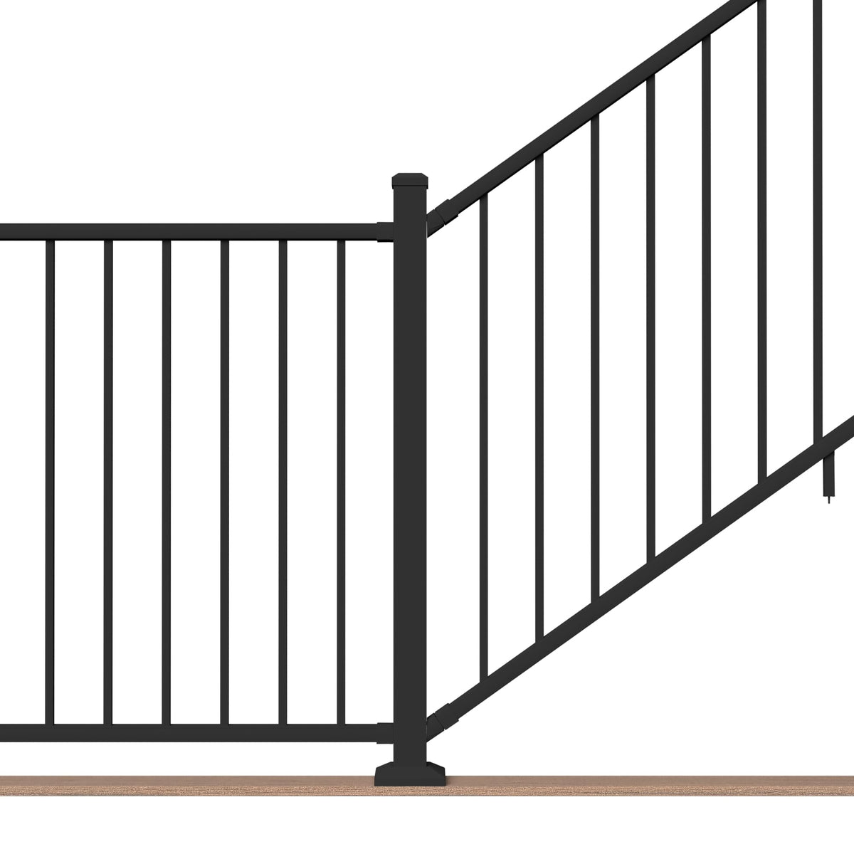 6 ft. x 42 in. Textured Black Aluminum Stair Rail Kit H37229