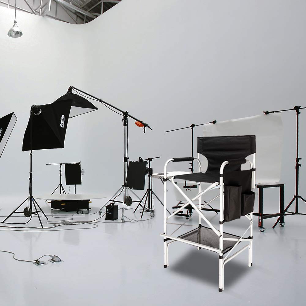 Black Folding Director Chair with Side Table G137816