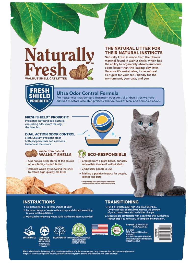 Walnut Shells Cat Litter, Multi-Cat, Unscented, 26 Lbs U195