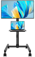 Rolling TV Stand with Wheels for 32-55Inch Screens up to 55lbs Black P180381