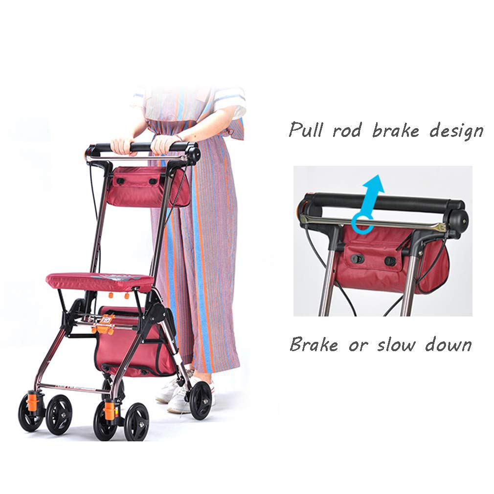 4 Wheels Foldable Rollator Walker with Seat B311