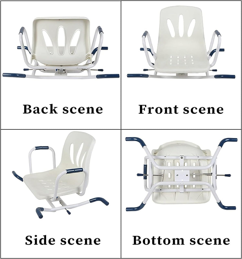 Rotating Shower Stool Seat with Arms and Back Support R42082