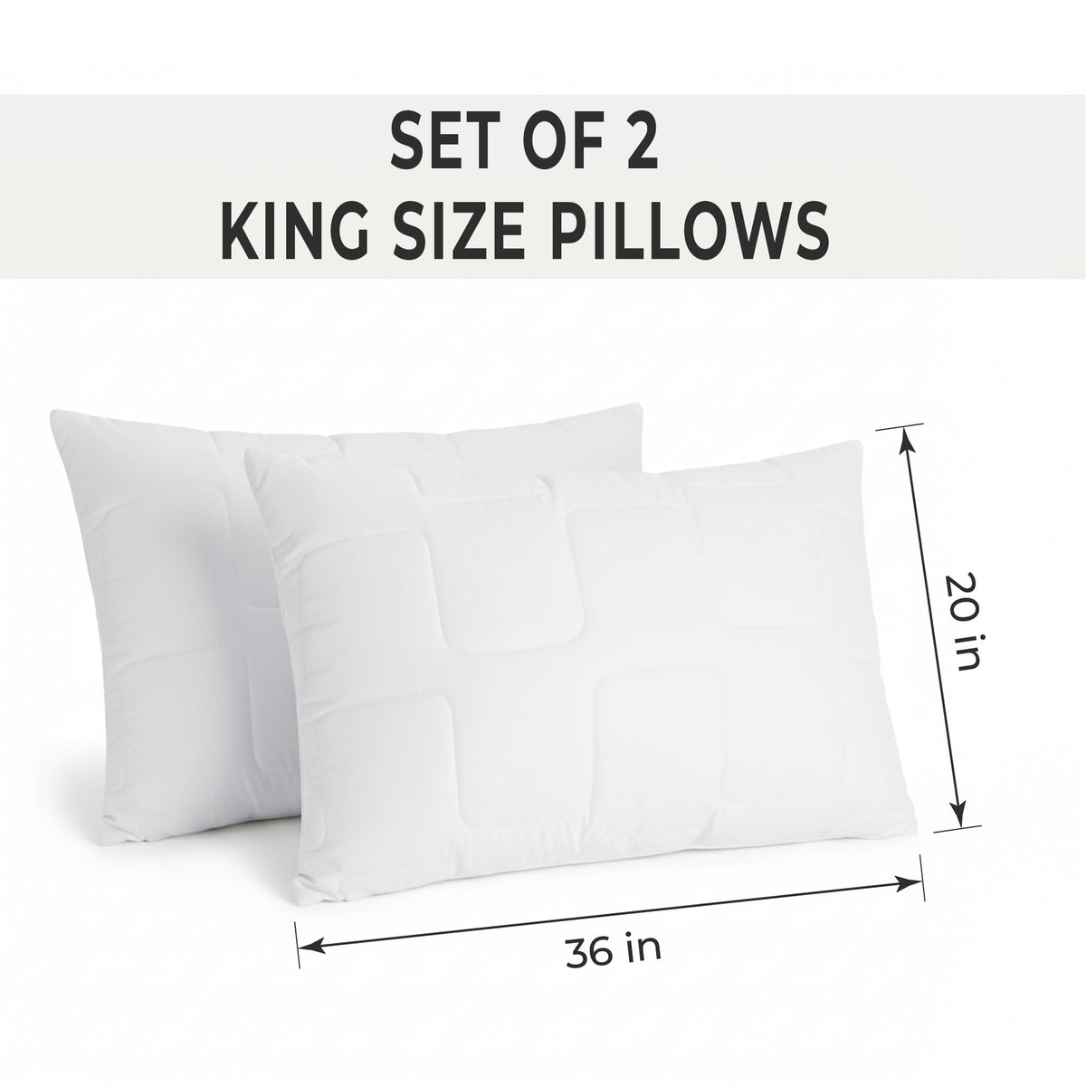 King Size White Cooling Down Alternative Pillows Set of 2 P797489