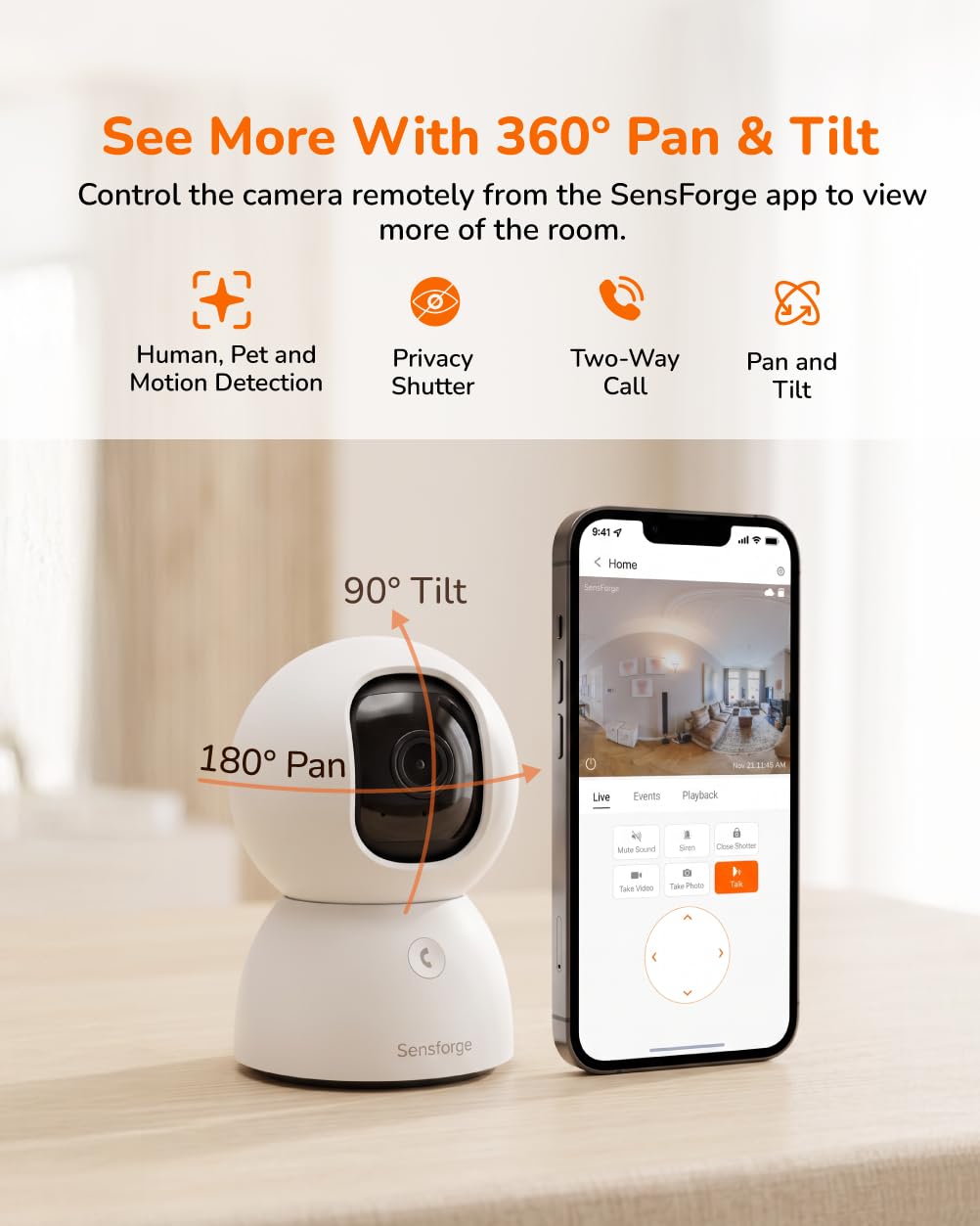 2.5K Indoor Pan-Tilt Security Camera C60051