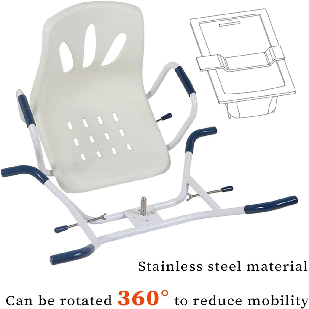 Rotating Shower Stool Seat with Arms and Back Support R42082