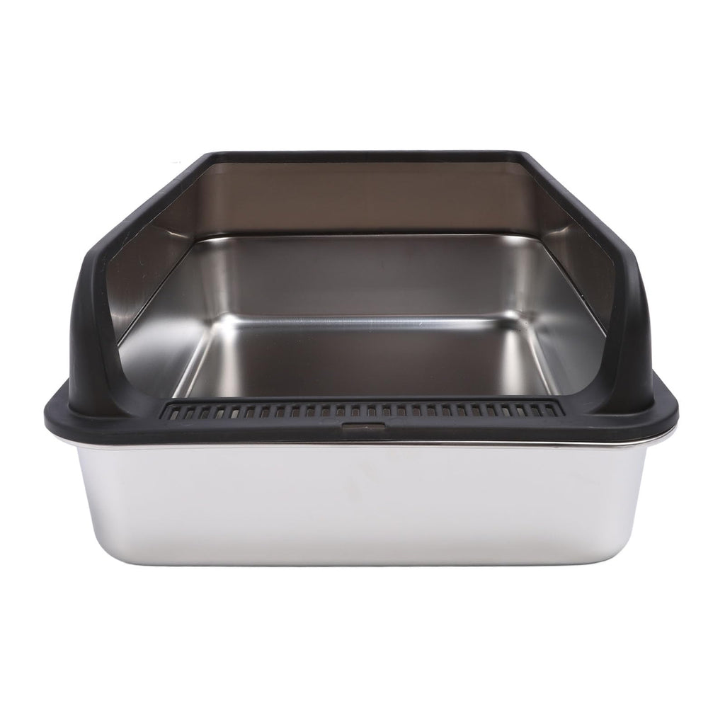Stainless Steel High Sided Cat Litter Box with Lid Y292561
