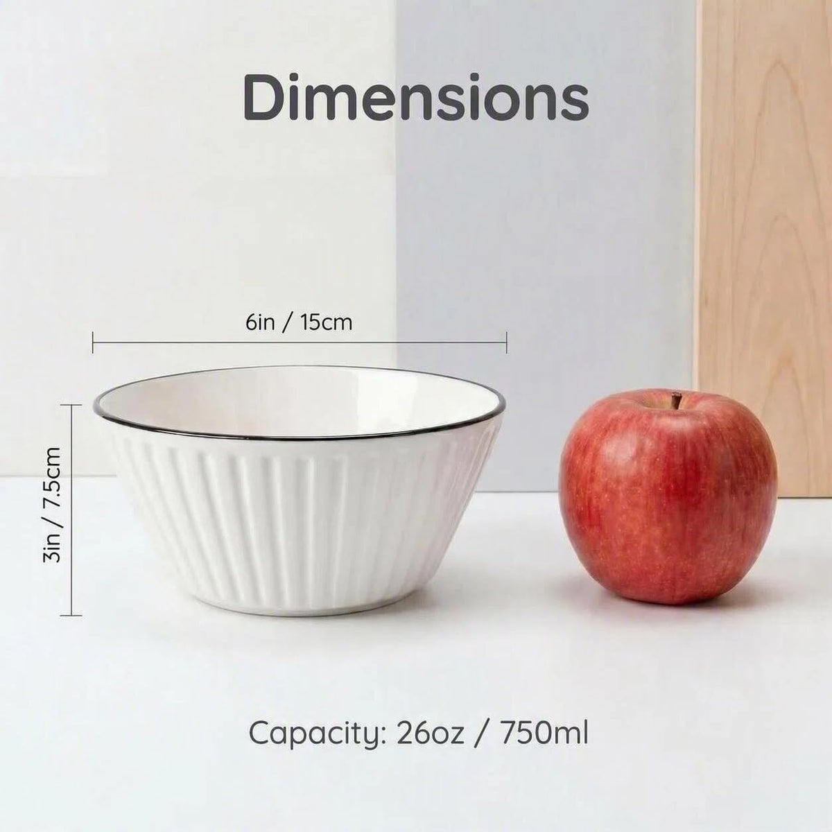 White Ceramic Serving Bowls Set of 4 V2830