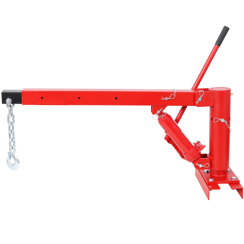 Hydraulic Pickup Truck Crane, 1000 lbs Capacity, 360° Swivel, Red L621