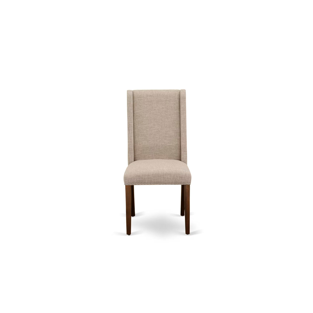 5-piece Wooden Dining Room Set with 4 Light Tan Linen Chairs W29310