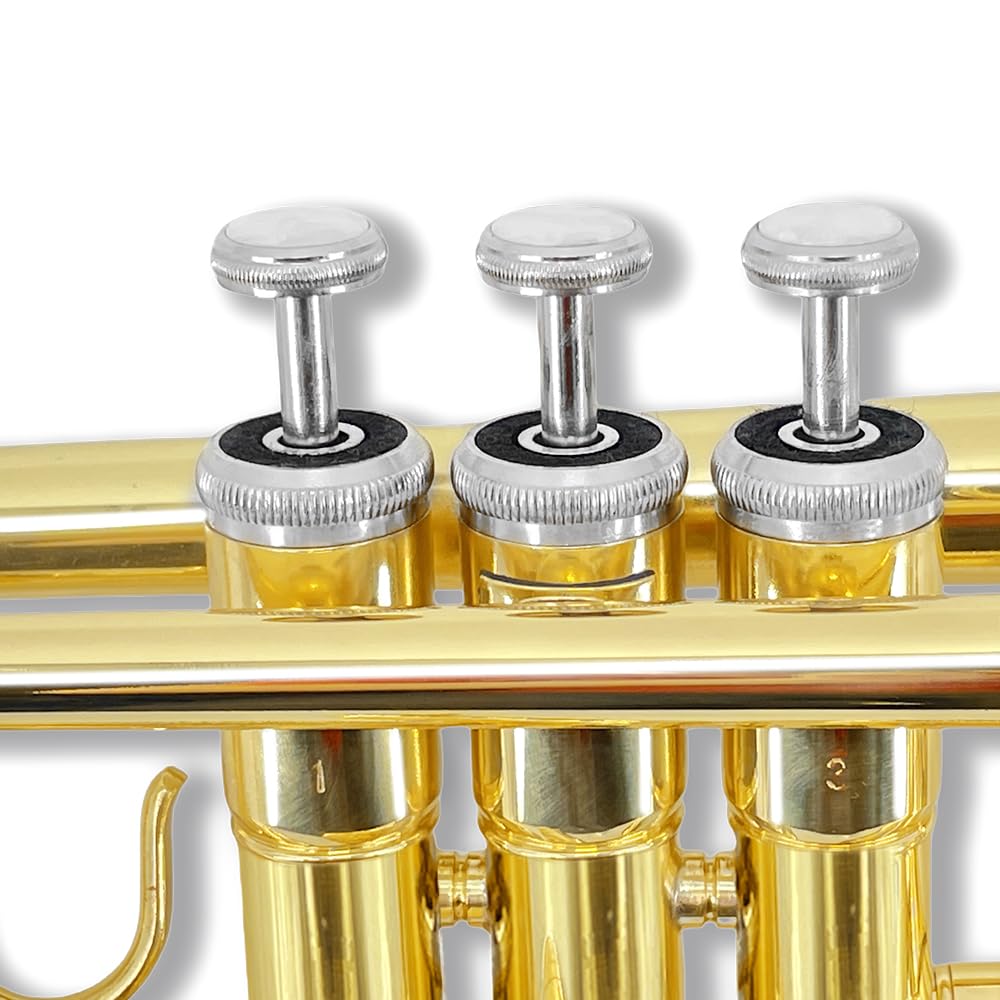 Standard Trumpet Set with Carrying Hard Case, 7C Mouthpiece, Cleaning Cloth and Gloves Q24744