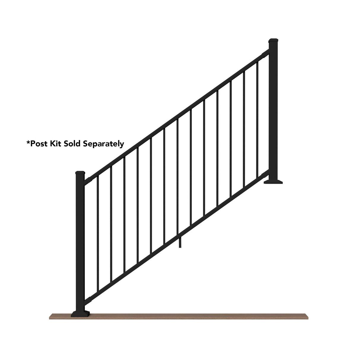 6 ft. x 42 in. Textured Black Aluminum Stair Rail Kit H37229