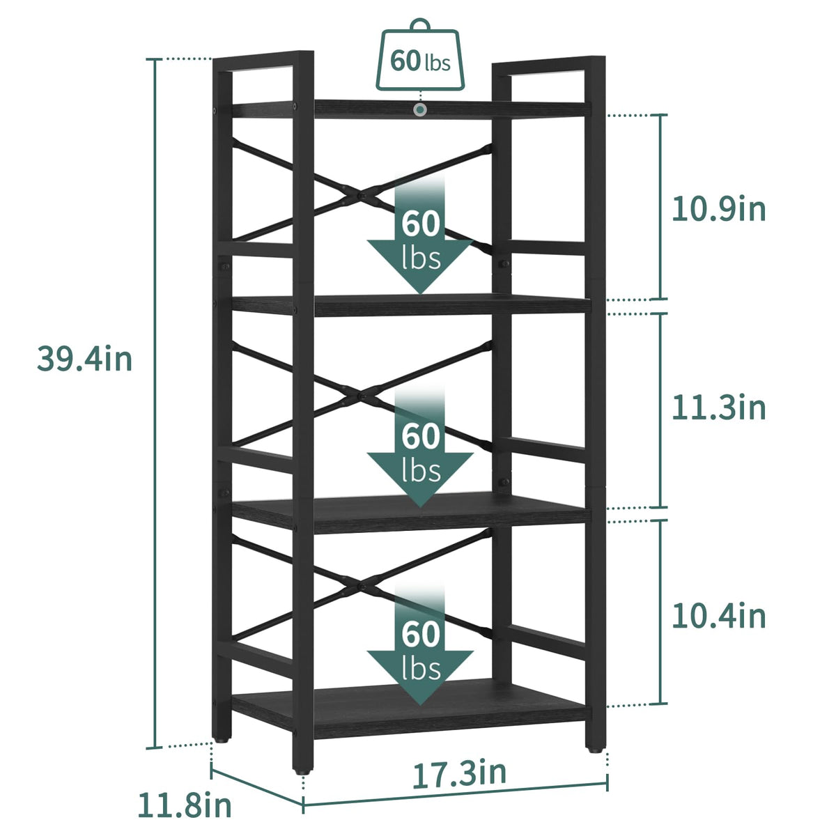 4 Tier Metal Wood Bookshelf C88335