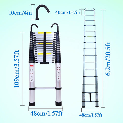 20.5FT Aluminum Telescoping Ladder 330lb K178