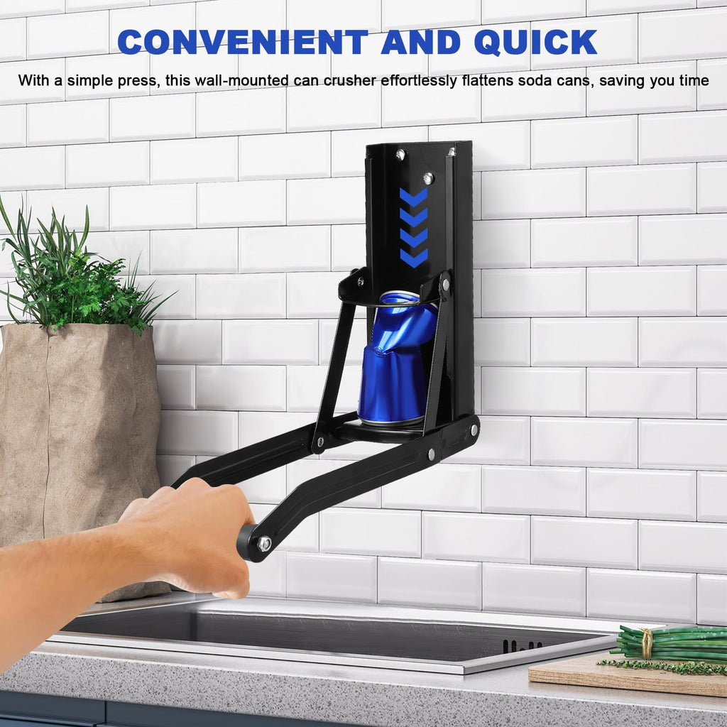 Stainless Steel Wall Mounted Can Crusher with Bottle Opener R7412