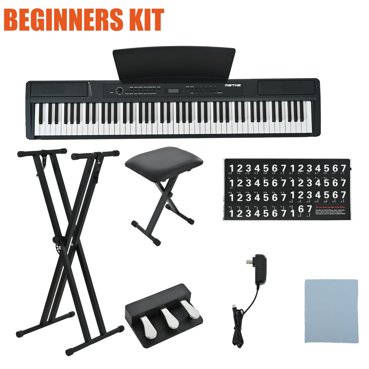 88 Key Weighted Digital Piano with Bench and 3 Pedal Unit B183181