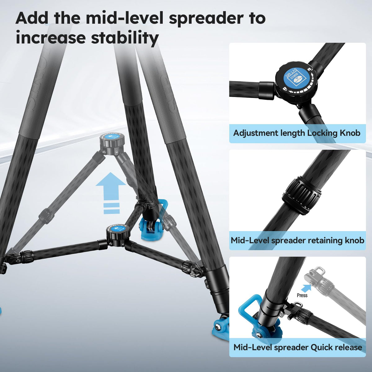 Carbon Fiber Video Tripod with Fluid Head O464