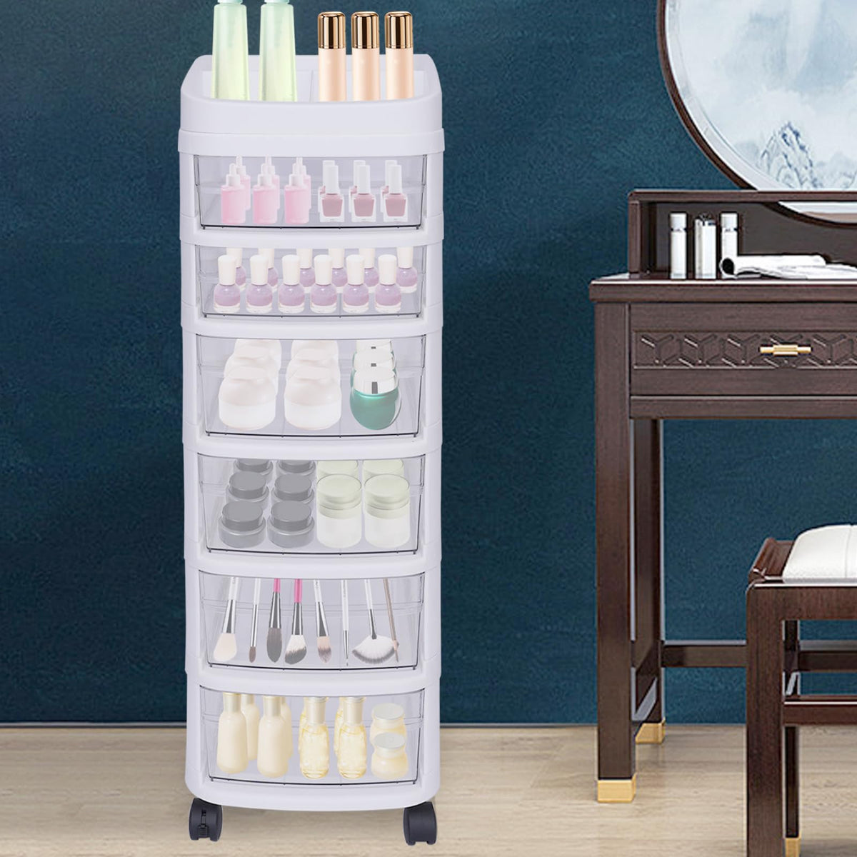 6 Drawer Rolling Storage Cart with Wheels B319