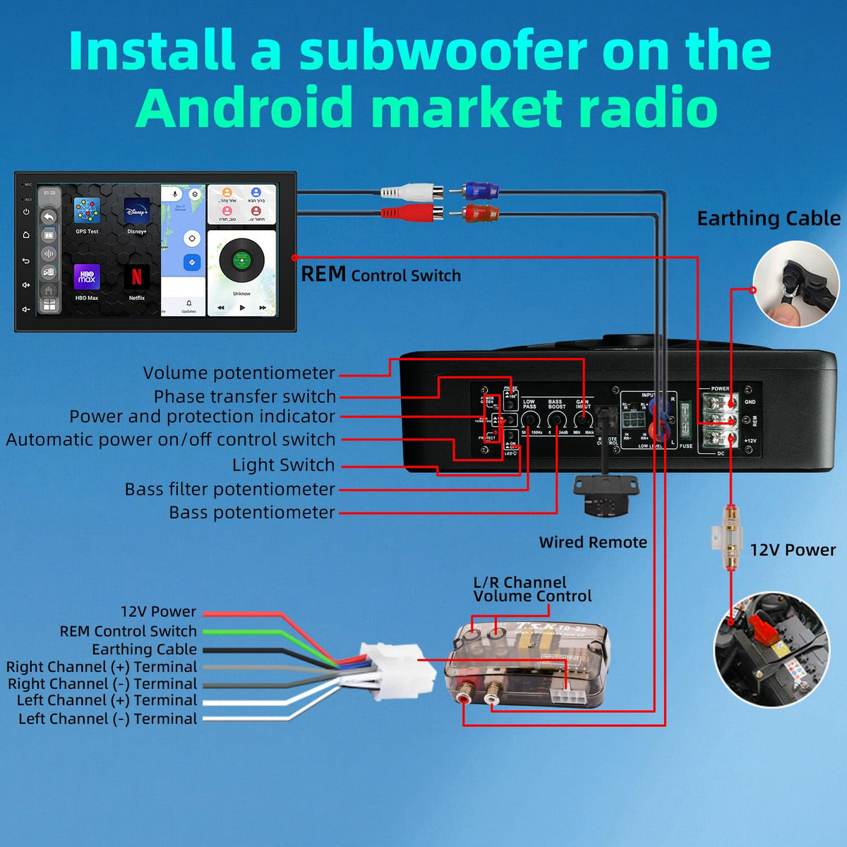 10" 1600W Under Seat Powered Subwoofer with Built-in Amp P1028