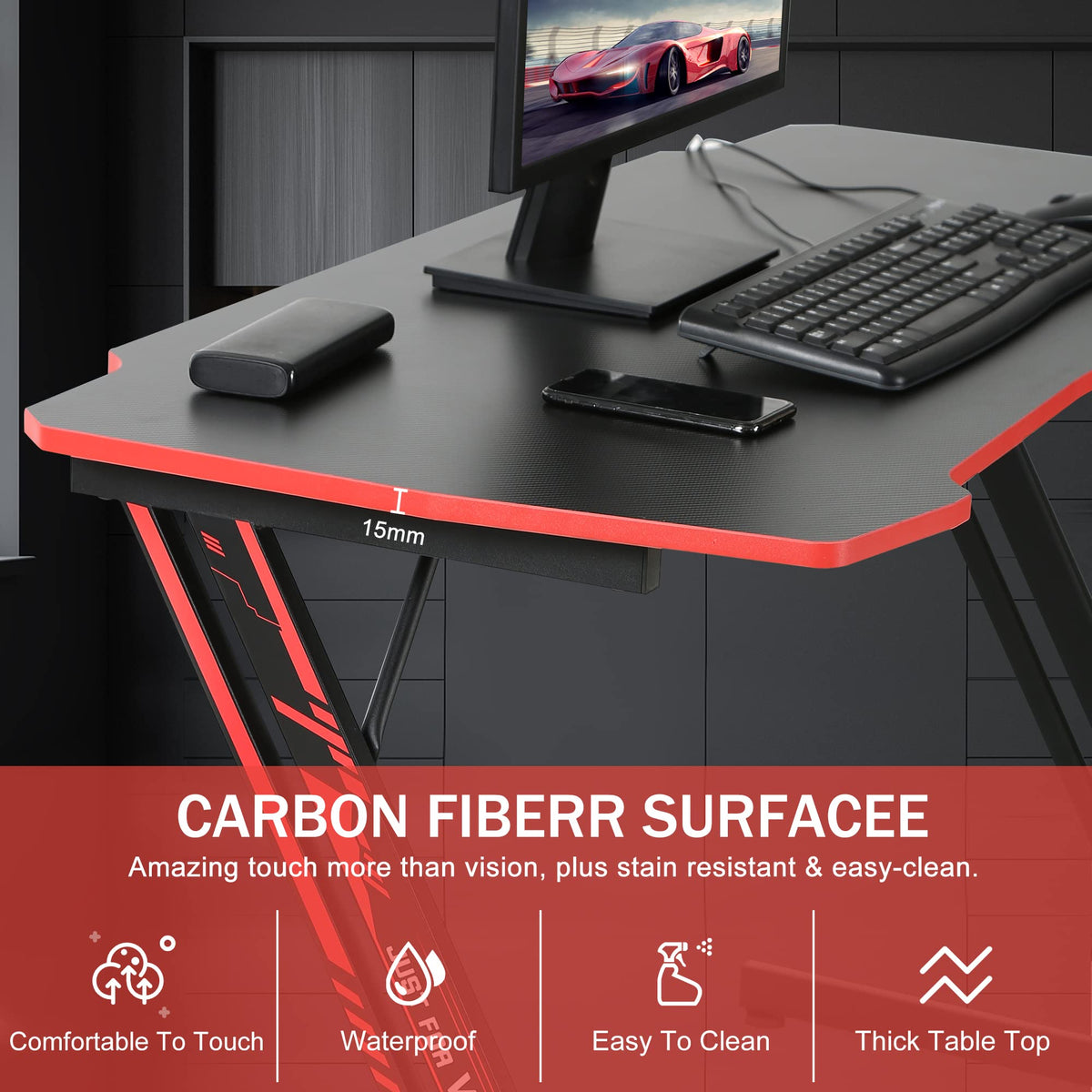 47 inch Carbon Fiber Gaming Desk X831732