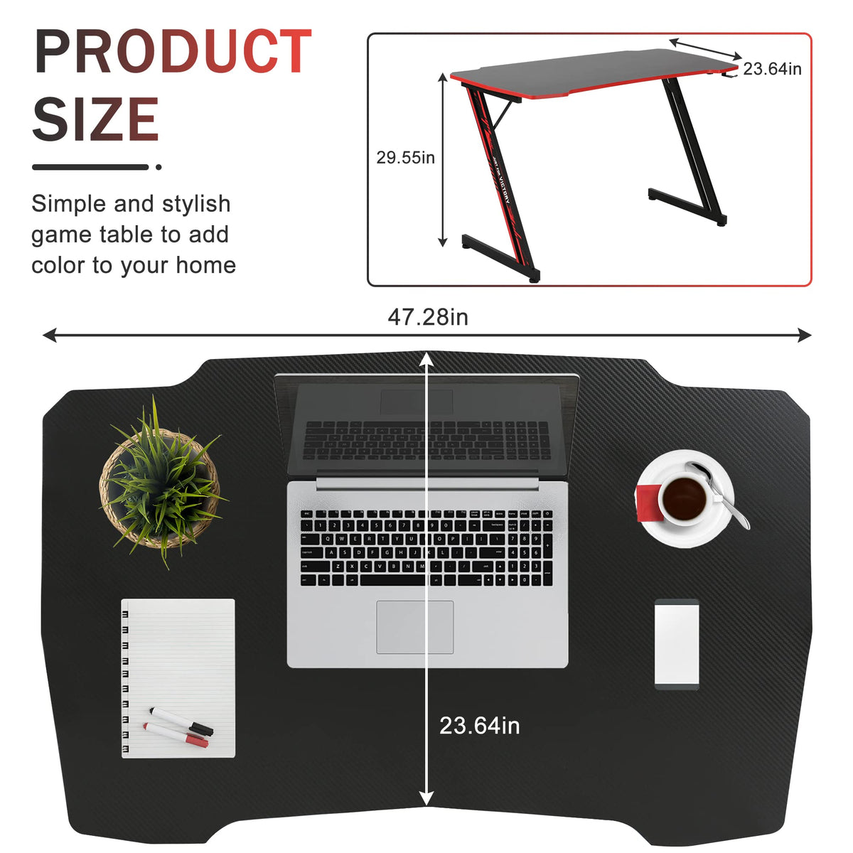 47 inch Carbon Fiber Gaming Desk X831732