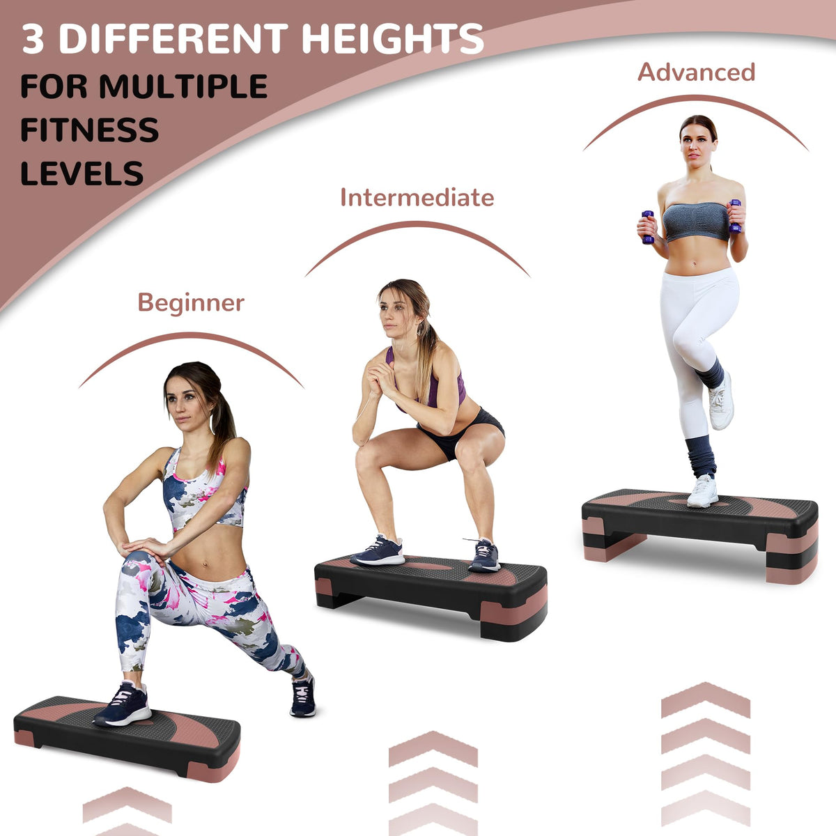 Adjustable Step Aerobic Platform with Risers Q282