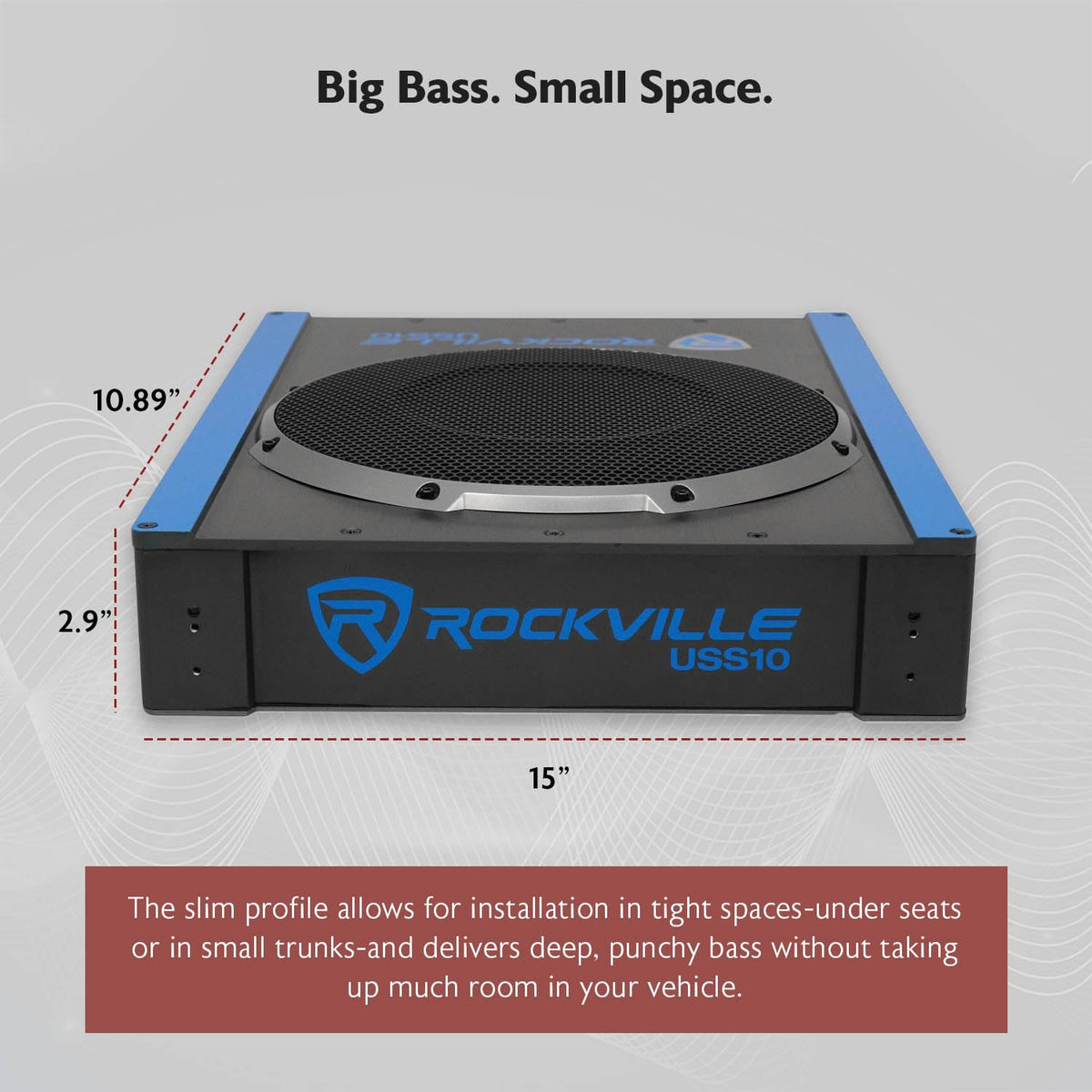 10" Slim Under-Seat Powered Car Subwoofer I254566